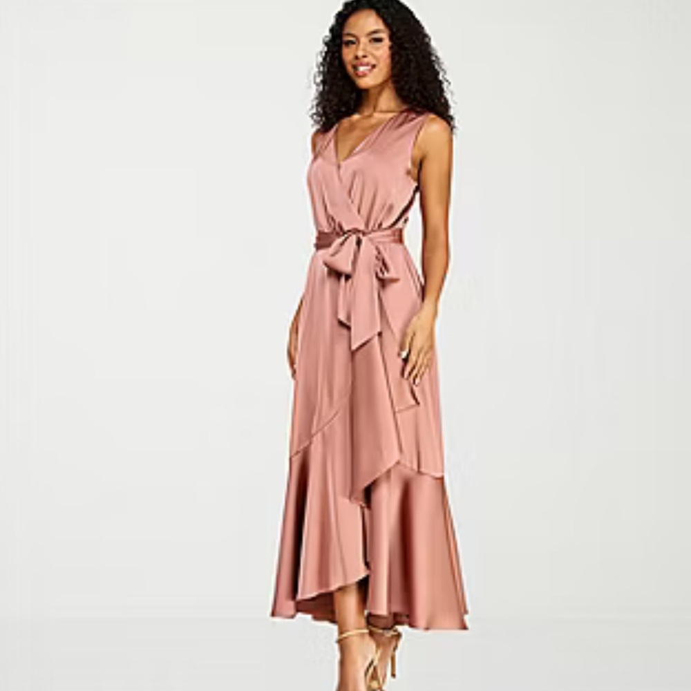 Premier Amour Sleeveless Wrap Maxi Dress with Tie Waist Sz 16 NWT
